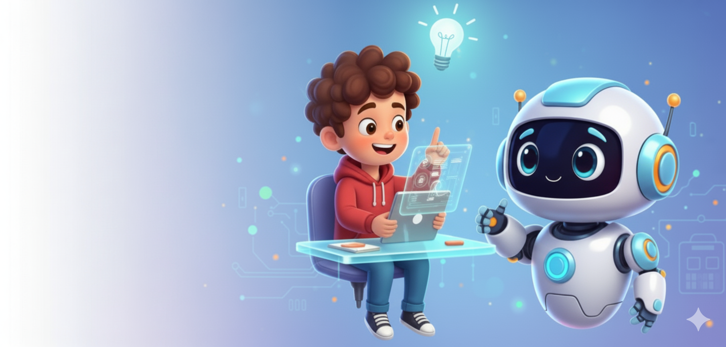 طفل يدرس أمام التابلت